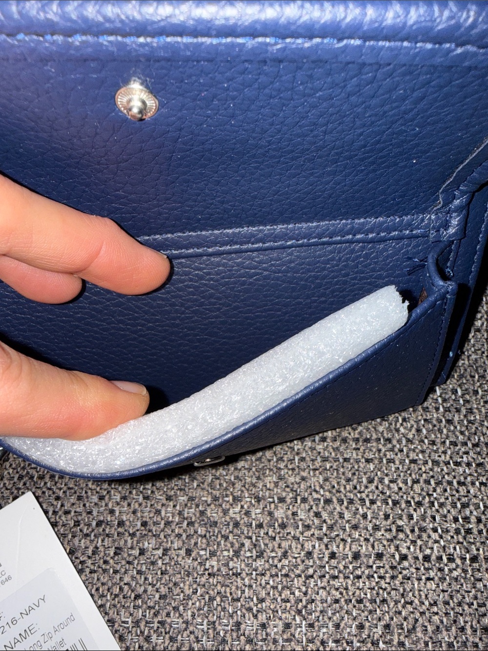 London Fog Navy Pebbled Wristlet Wallet - Picture 5 of 8